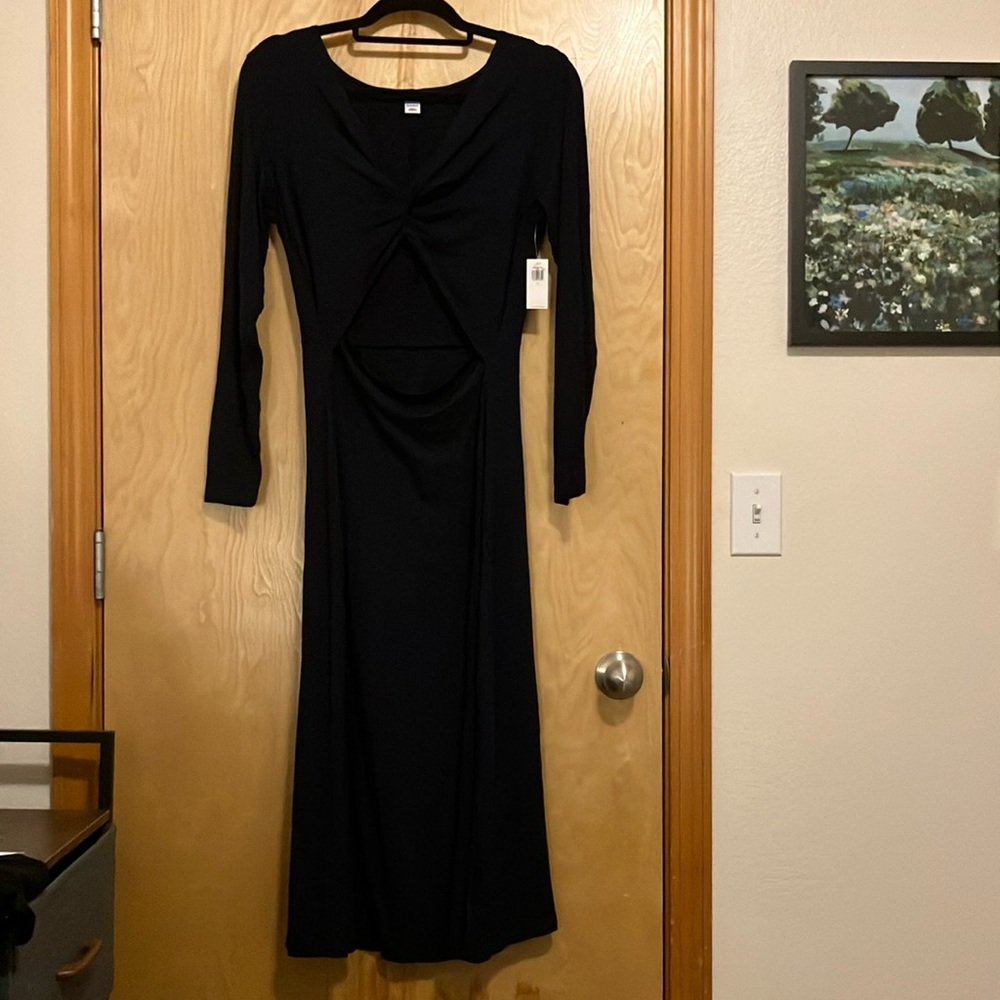 Old Navy Fit & Flare Twist-Front Cutout Midi Dress (NWT)